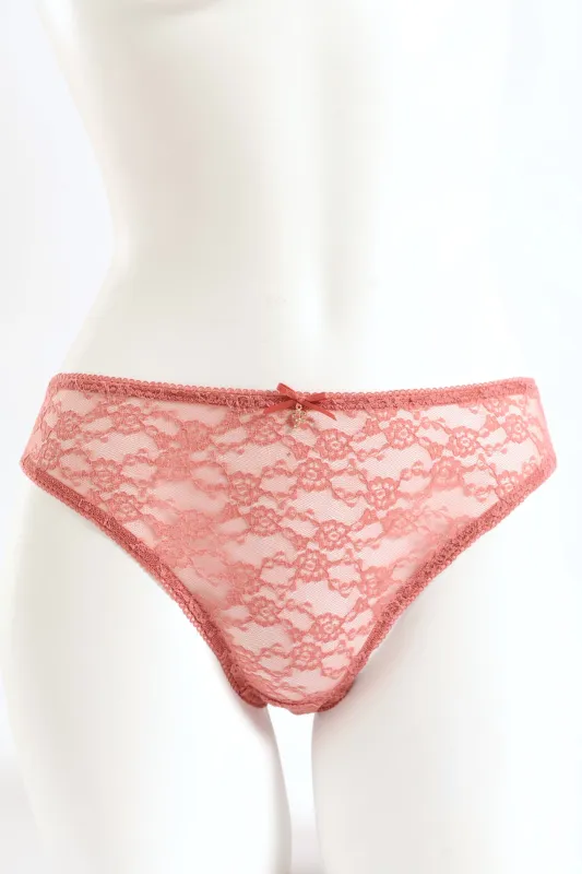 Full Lace Brazilian Panty - Dusty Rose sold by Edgars
