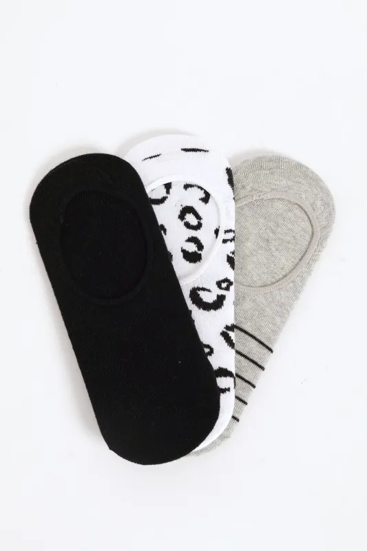 3 Pack Animal Print Secret Socks - Multi sold by Edgars