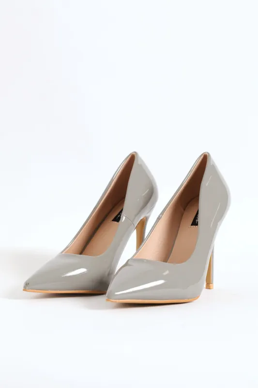 Patent Pointy Heel - Grey sold by Edgars