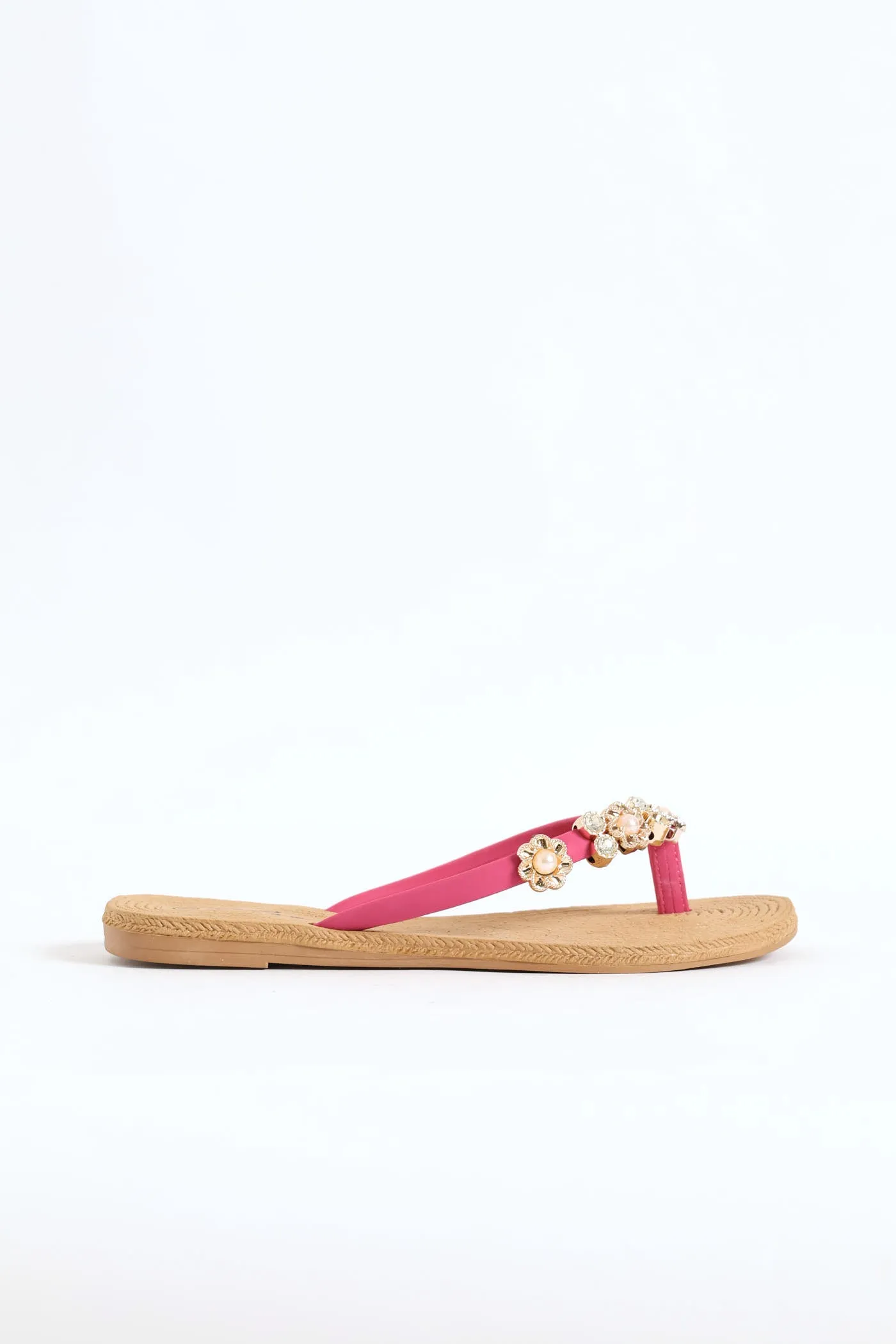Diamante Trim Thong Sandal - Fuchsia sold by Edgars product image thumbnail 3