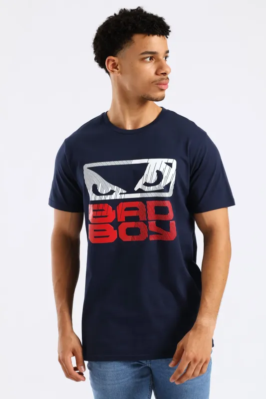 Stripe Logo Tee - Navy sold by Edgars