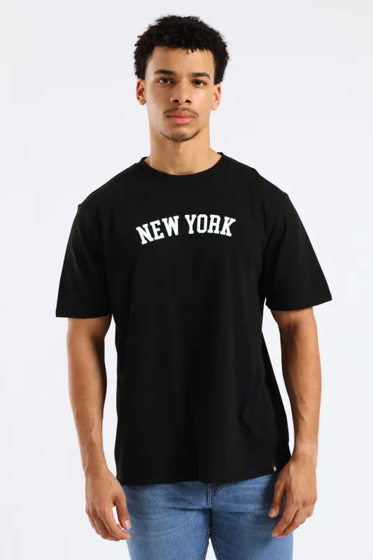 Basic New York Print Tee - Black sold by Edgars