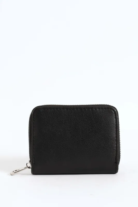 Small Zip Around Purse - Black sold by Edgars