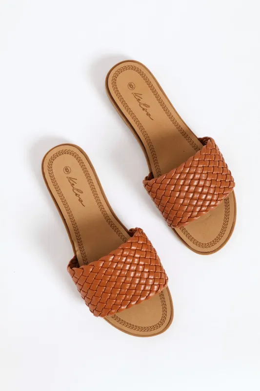 Weaved Upper On Comfort Outsole Sandal - Tan sold by Edgars