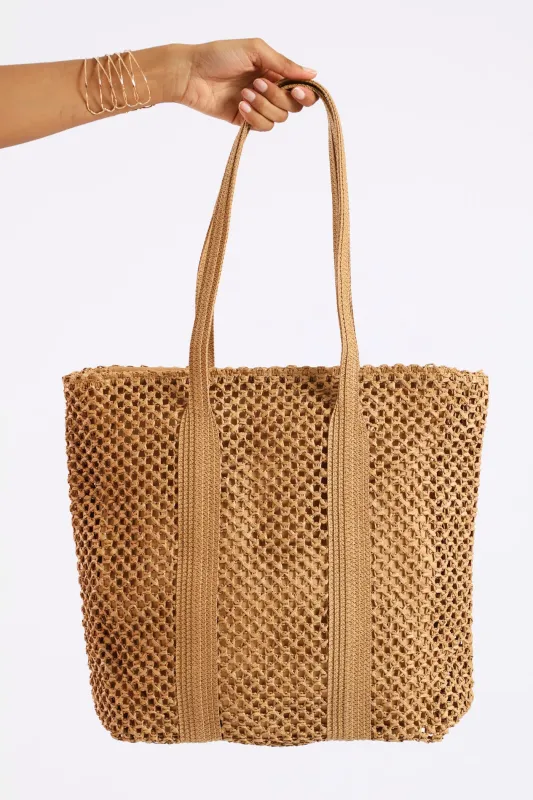 Straw Shopper - Caramel sold by Edgars