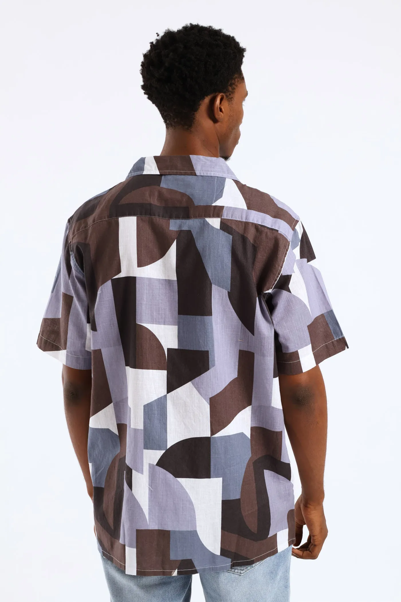 Geo Cotton Slub Print Shirt - Light Blue sold by Edgars product image thumbnail 2