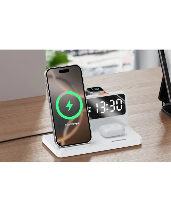 4-in-1 15w Hybrid Wireless Charger Stand - White sold by Edgars product image thumbnail 2