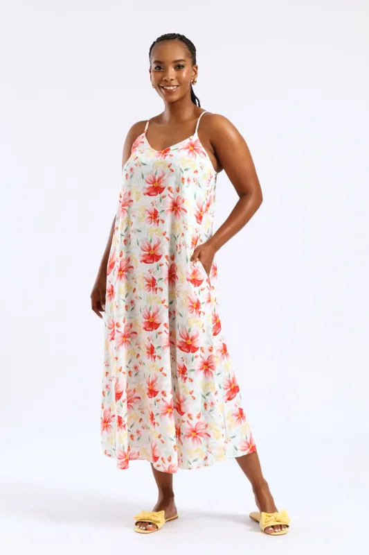 Strappy A-Line Slip Midi Dress - Multi sold by Edgars