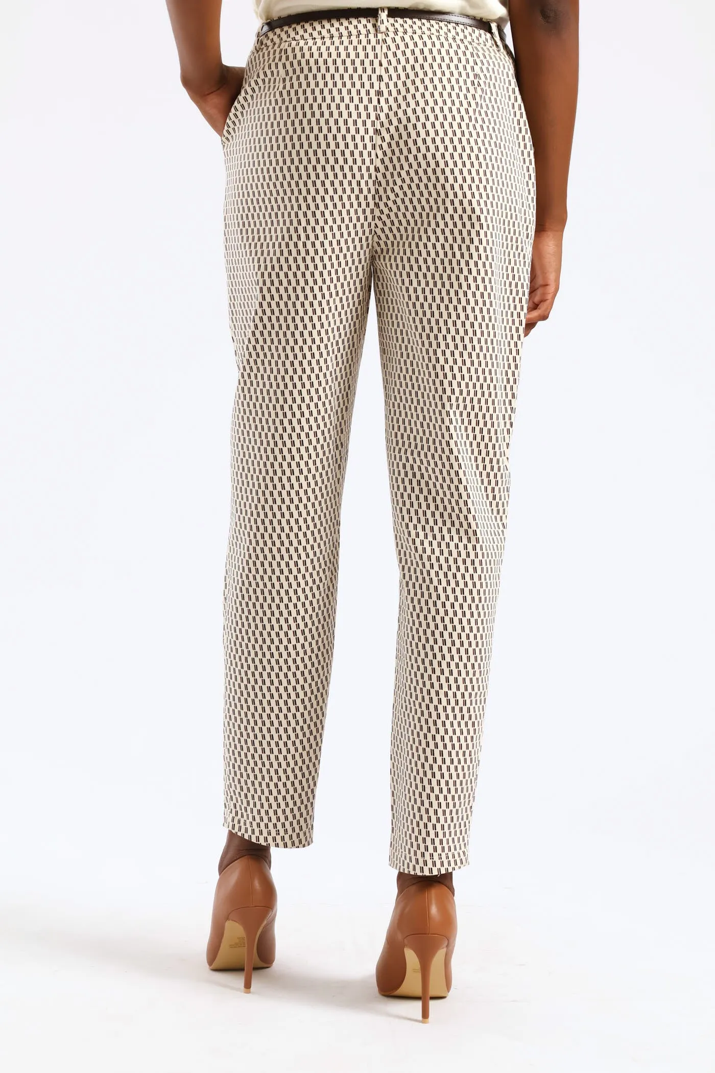 Belted Geo Chino Pant - Cream sold by Edgars product image thumbnail 4