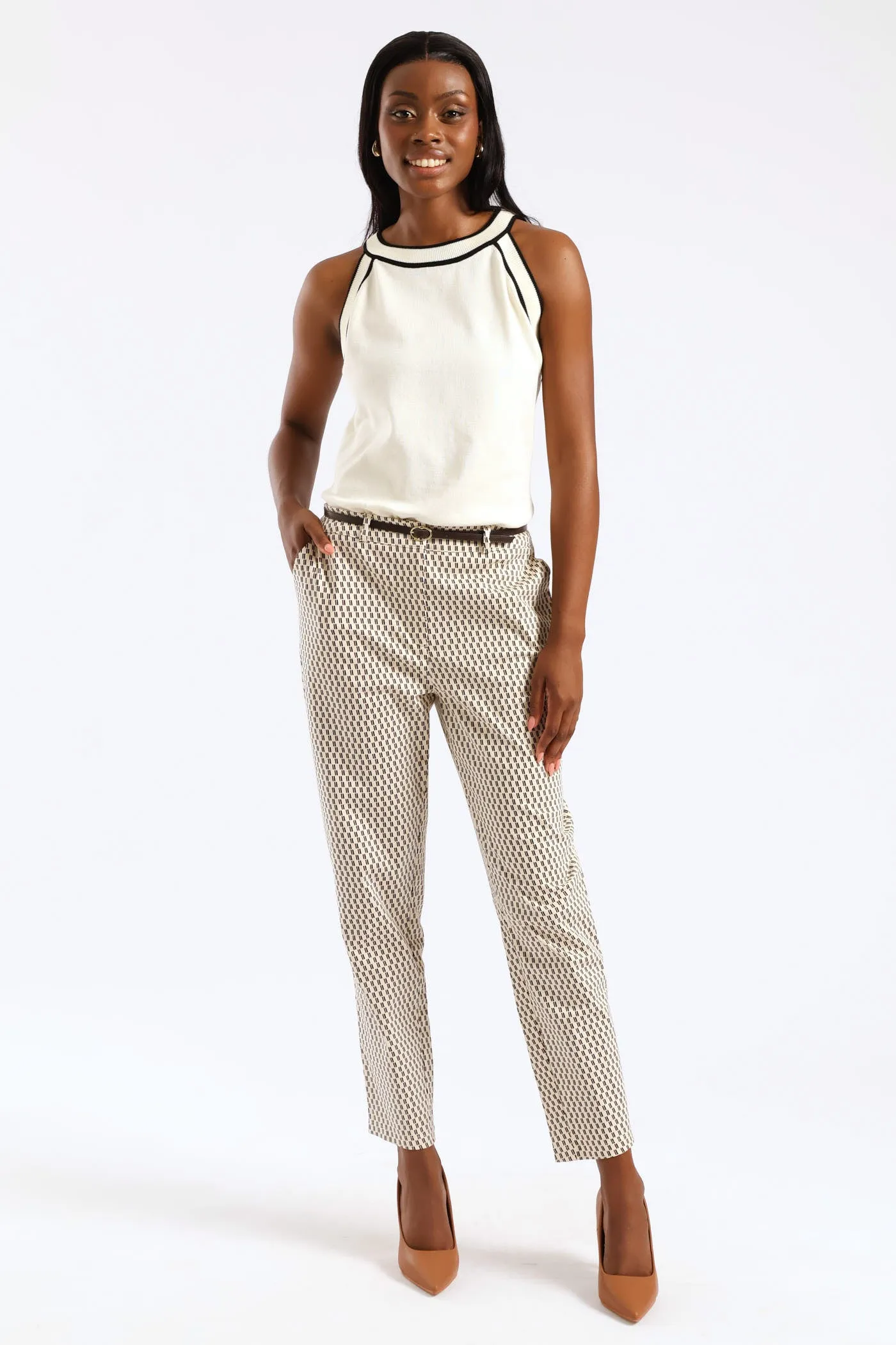 Belted Geo Chino Pant - Cream sold by Edgars product image thumbnail 5