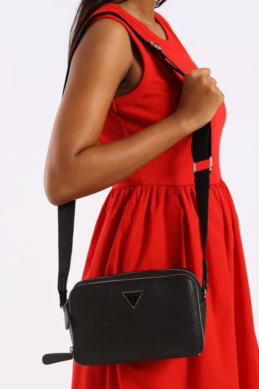Viviette Mini Double Zip Crossbody Bag - Black sold by Edgars