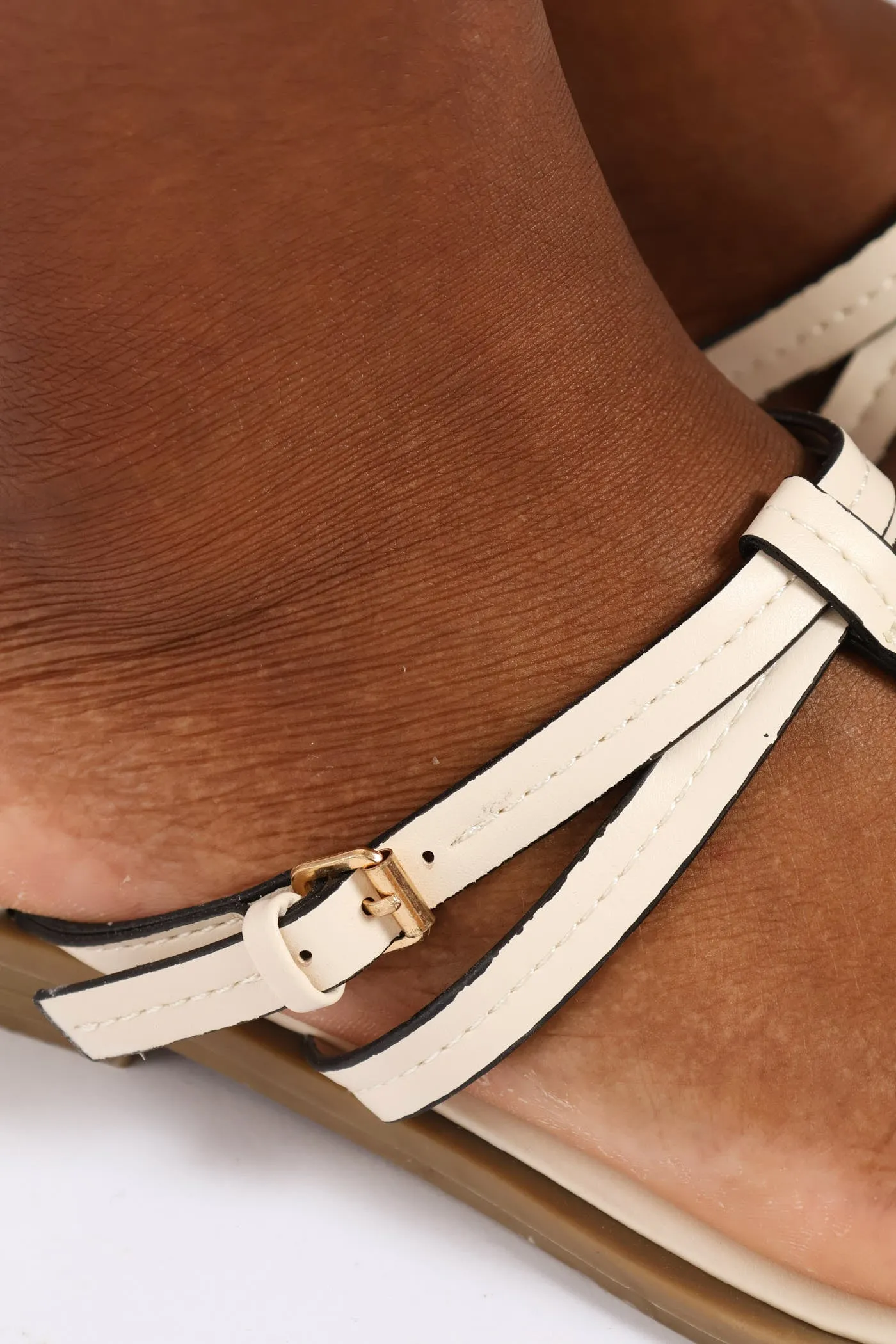 Multistrap Buckle Detail T-Bar Sandal - Off White sold by Edgars product image thumbnail 5