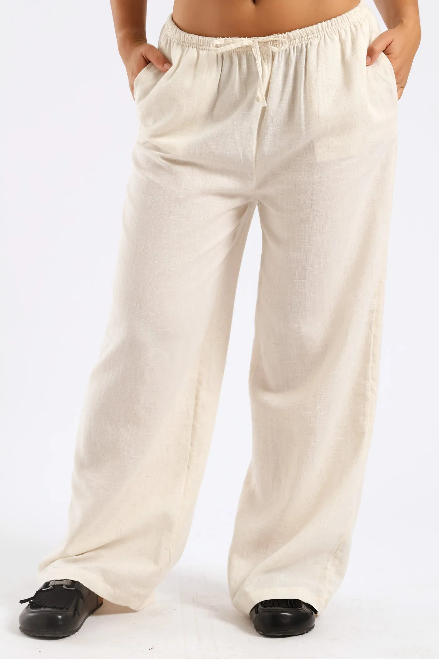 Linen Relaxed Pant - Beige sold by Edgars