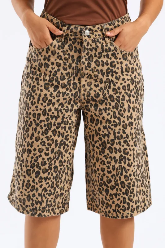 Leopard Print Jort - Beige sold by Edgars