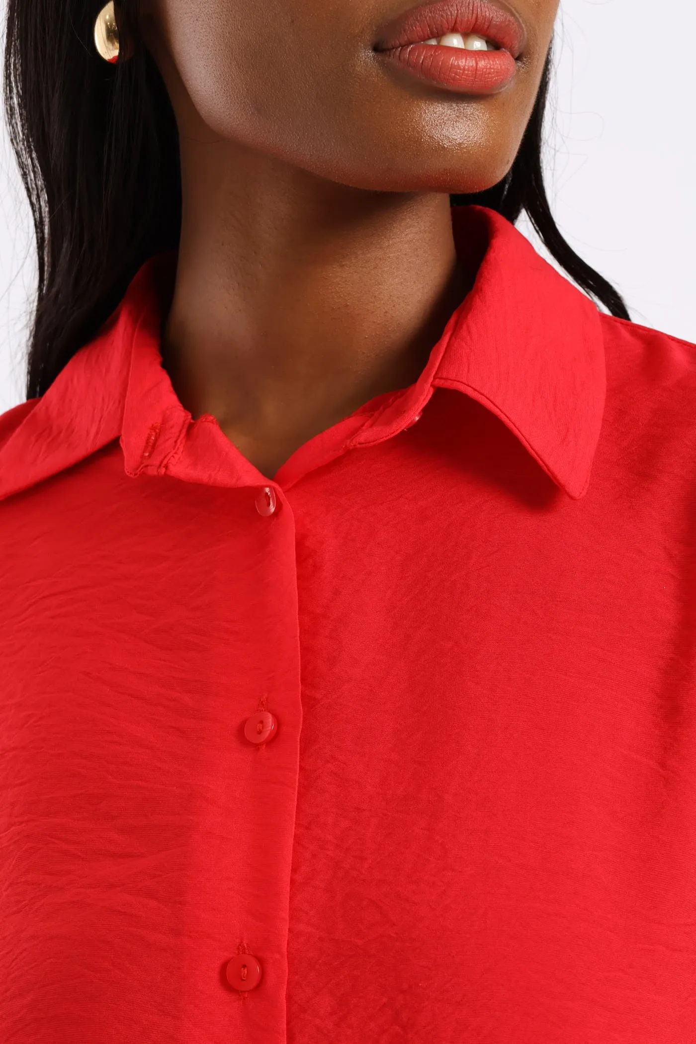 Oversized Drop Shoulder Shirt - Rose Red sold by Edgars product image thumbnail 4