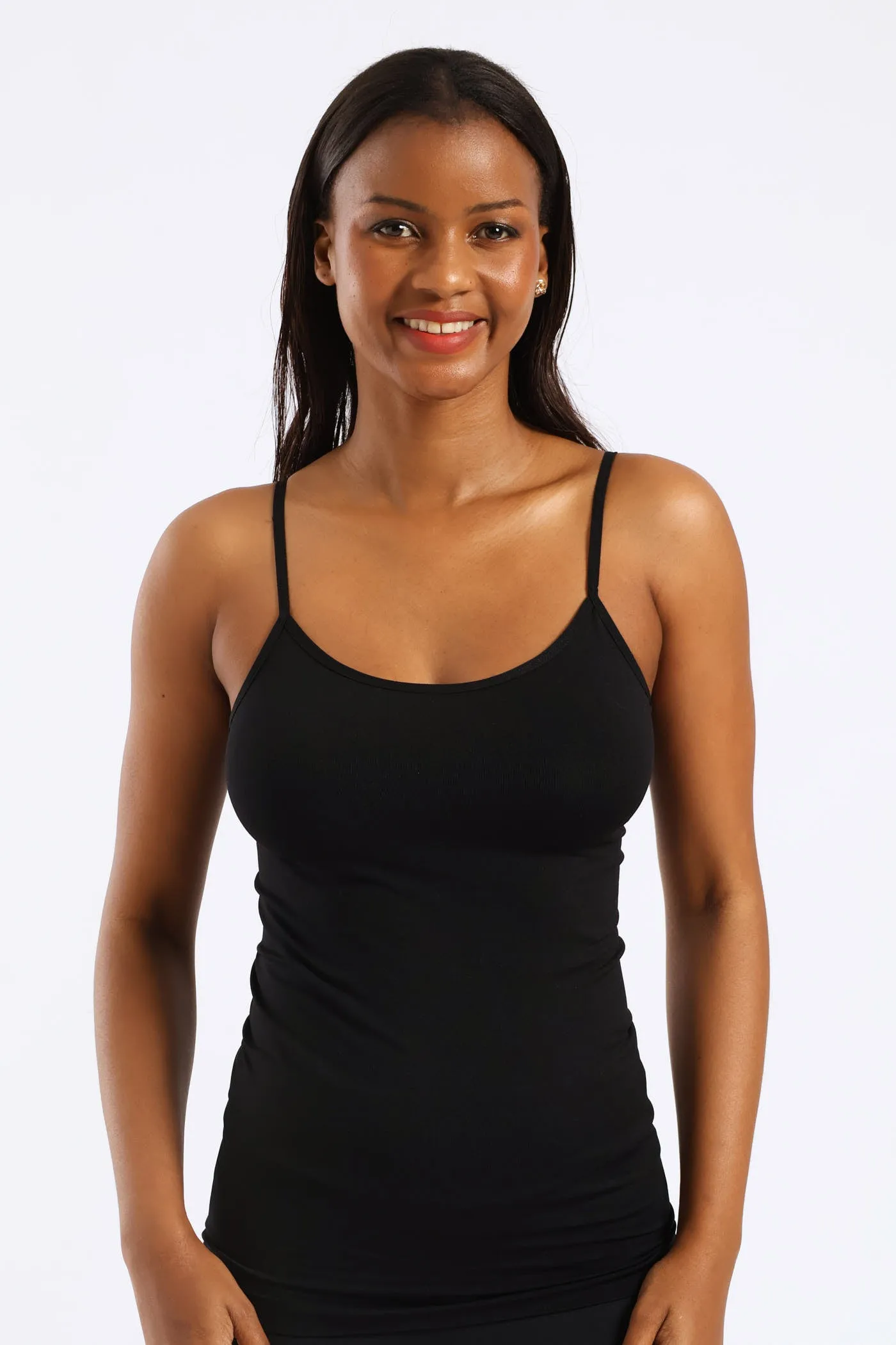 2 Pack Seamless Print Cami - Black/Blush sold by Edgars