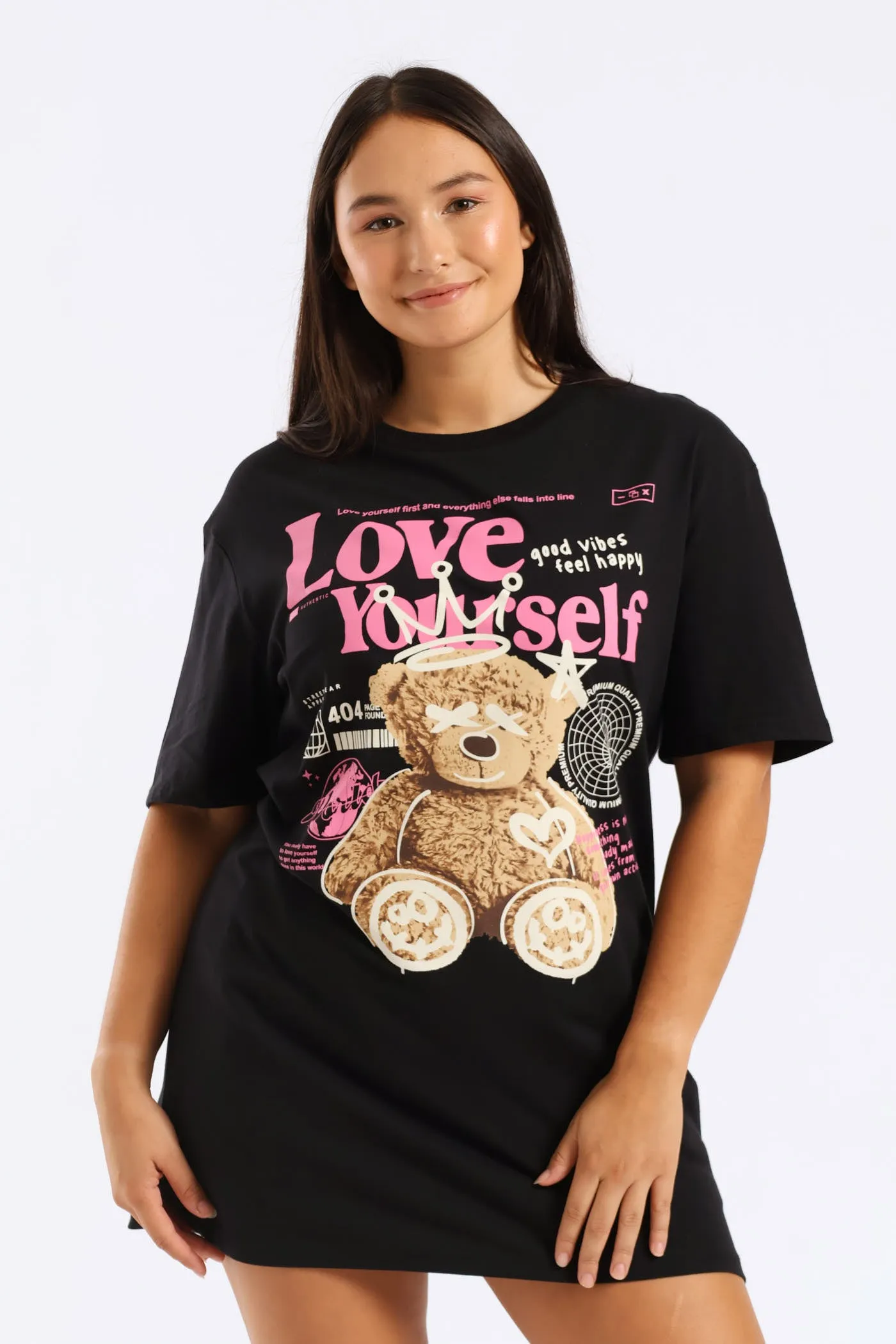 Oversized Graphic Tee - Black sold by Edgars