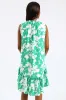 Frill Neck Printed Drop Hem Dress - White/Green sold by Edgars
