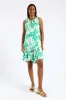 Frill Neck Printed Drop Hem Dress - White/Green sold by Edgars