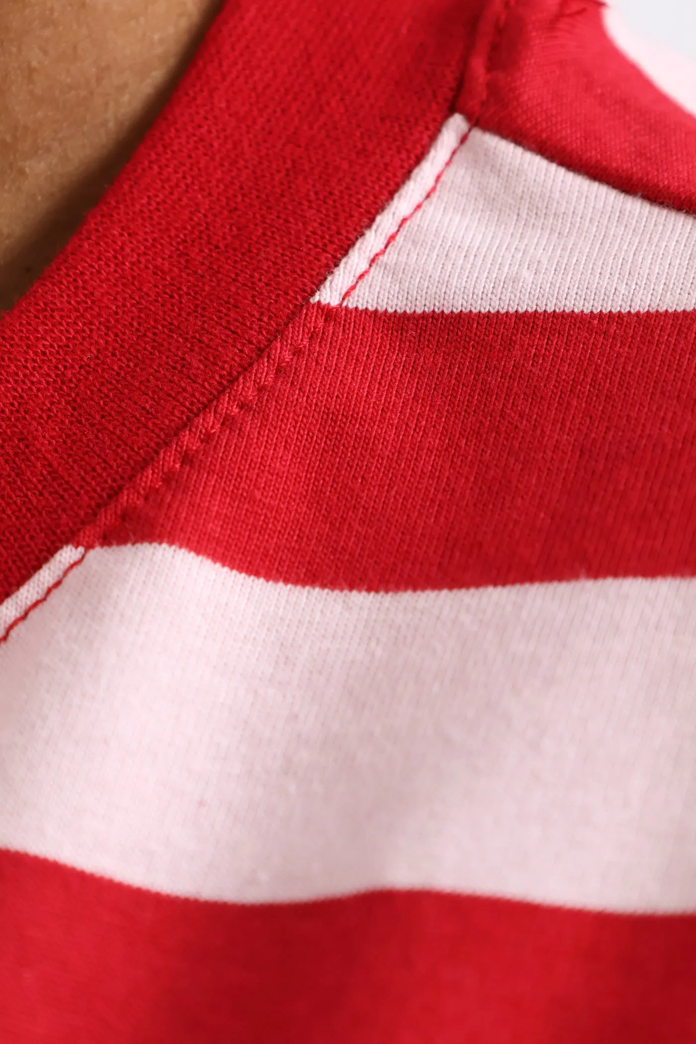 Boxy Regular Stripe Rib Neck Tee - Red/Pink sold by Edgars product image thumbnail 4