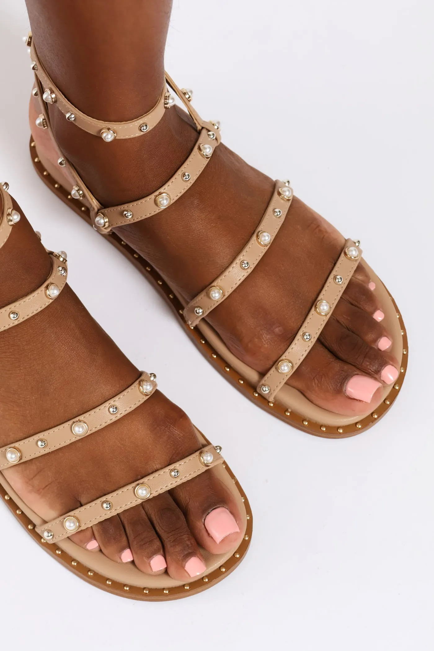 Stormie Embellished Leather Gladiator Sandal - Tan sold by Edgars product image thumbnail 2