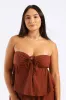 Tie Front Boobtube - Chocolate sold by Edgars