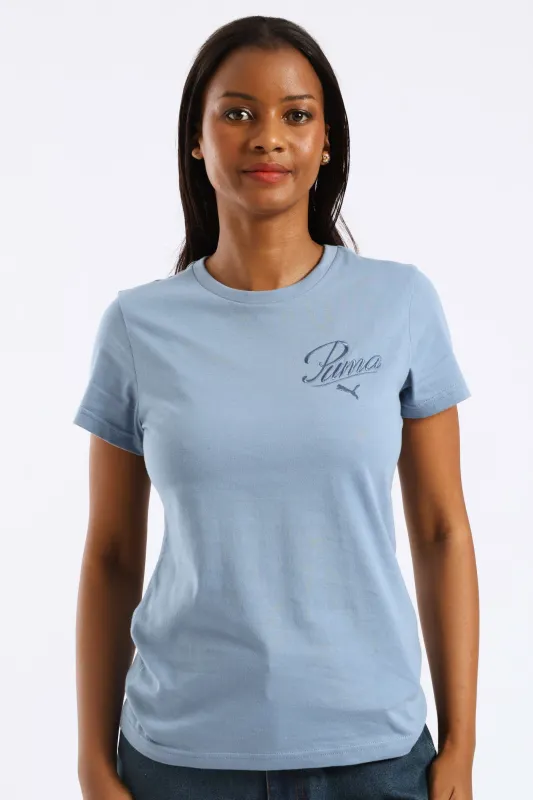 Essential Script Tee - Blue sold by Edgars