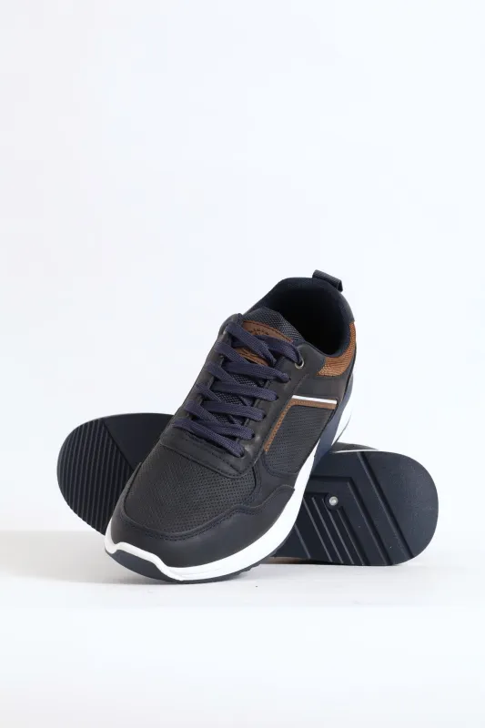 River Panelled Casual Sneaker - Navy sold by Edgars