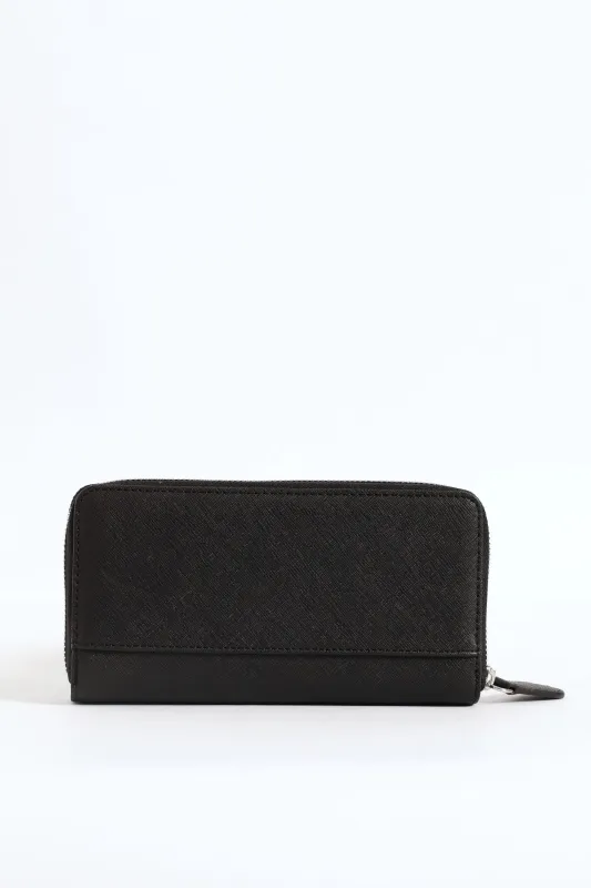 Viviette Medium Zip Around Purse - Black sold by Edgars