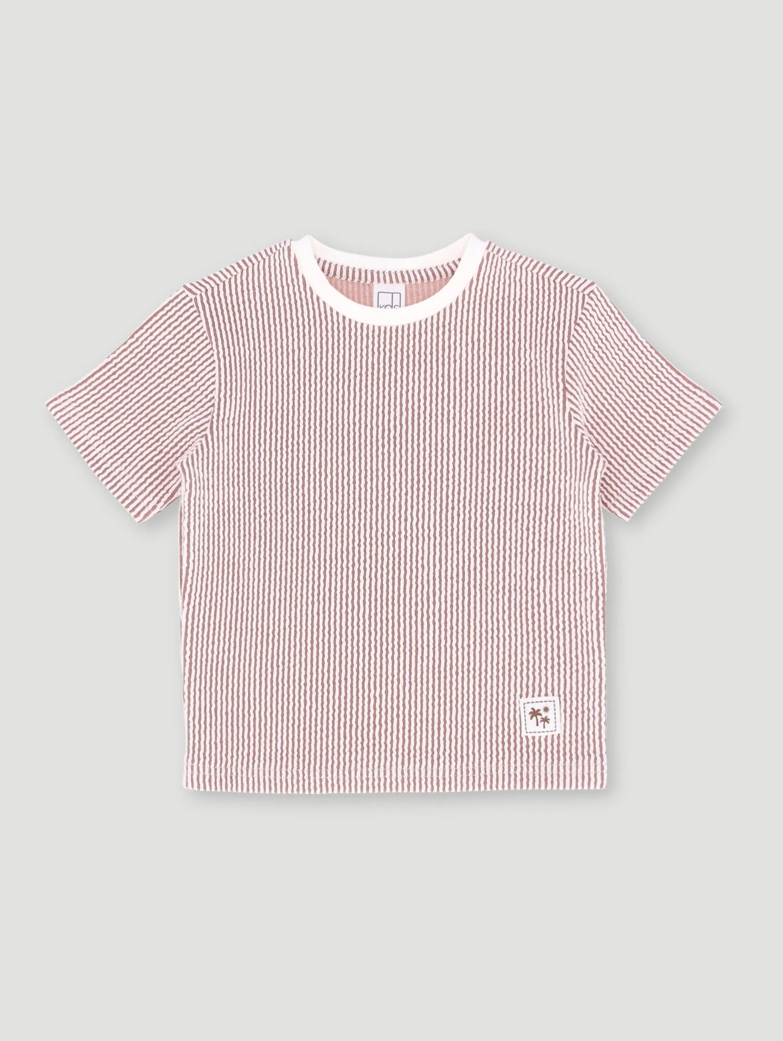 Pre- Boys Seersucker Texture Tee - Rust sold by Edgars