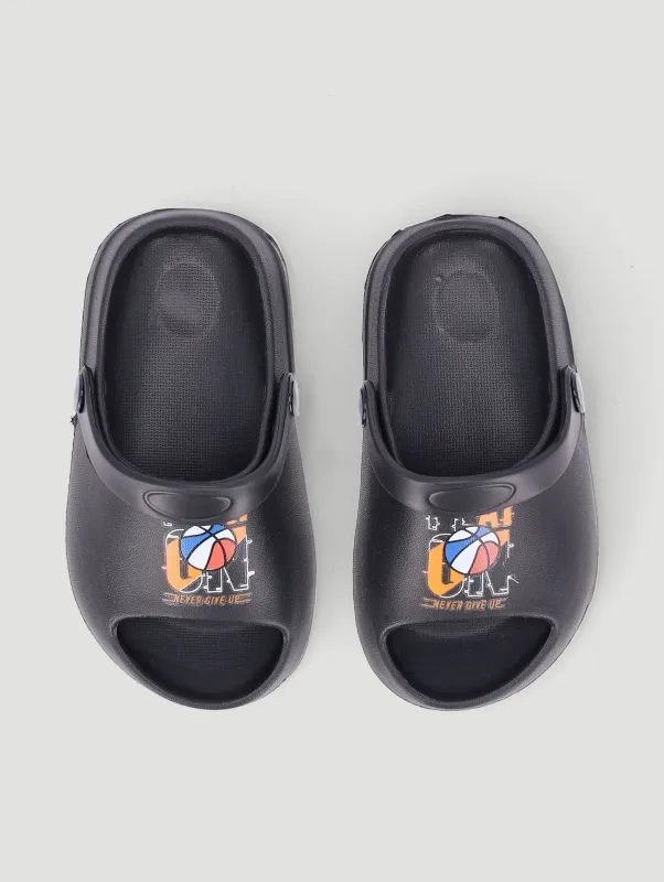 Pre-Boys Molded Basketball Slide - Black sold by Edgars