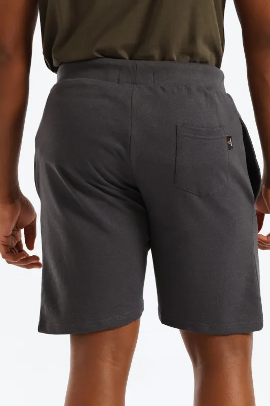 Basic Side Pocket Fleece Shorts - Charcoal sold by Edgars