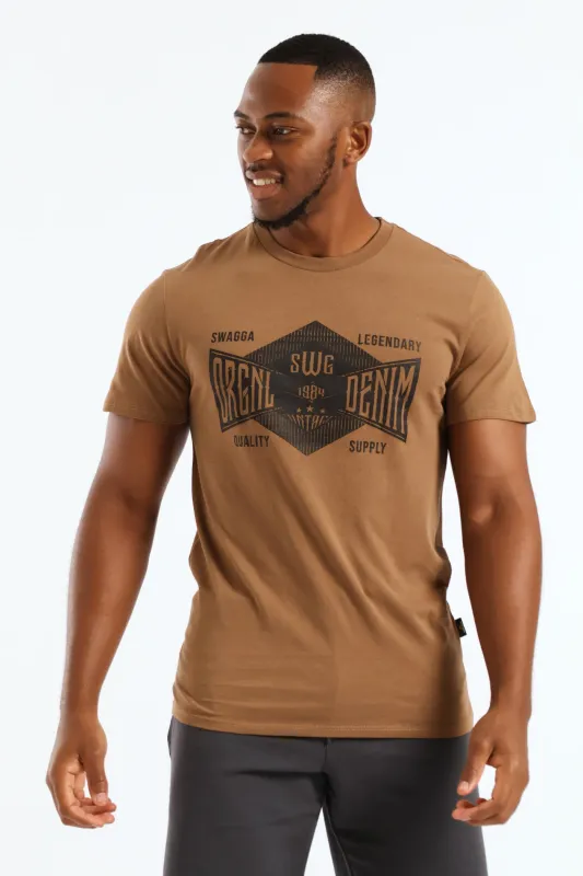 Basic Print T-Shirt - Tabacco sold by Edgars