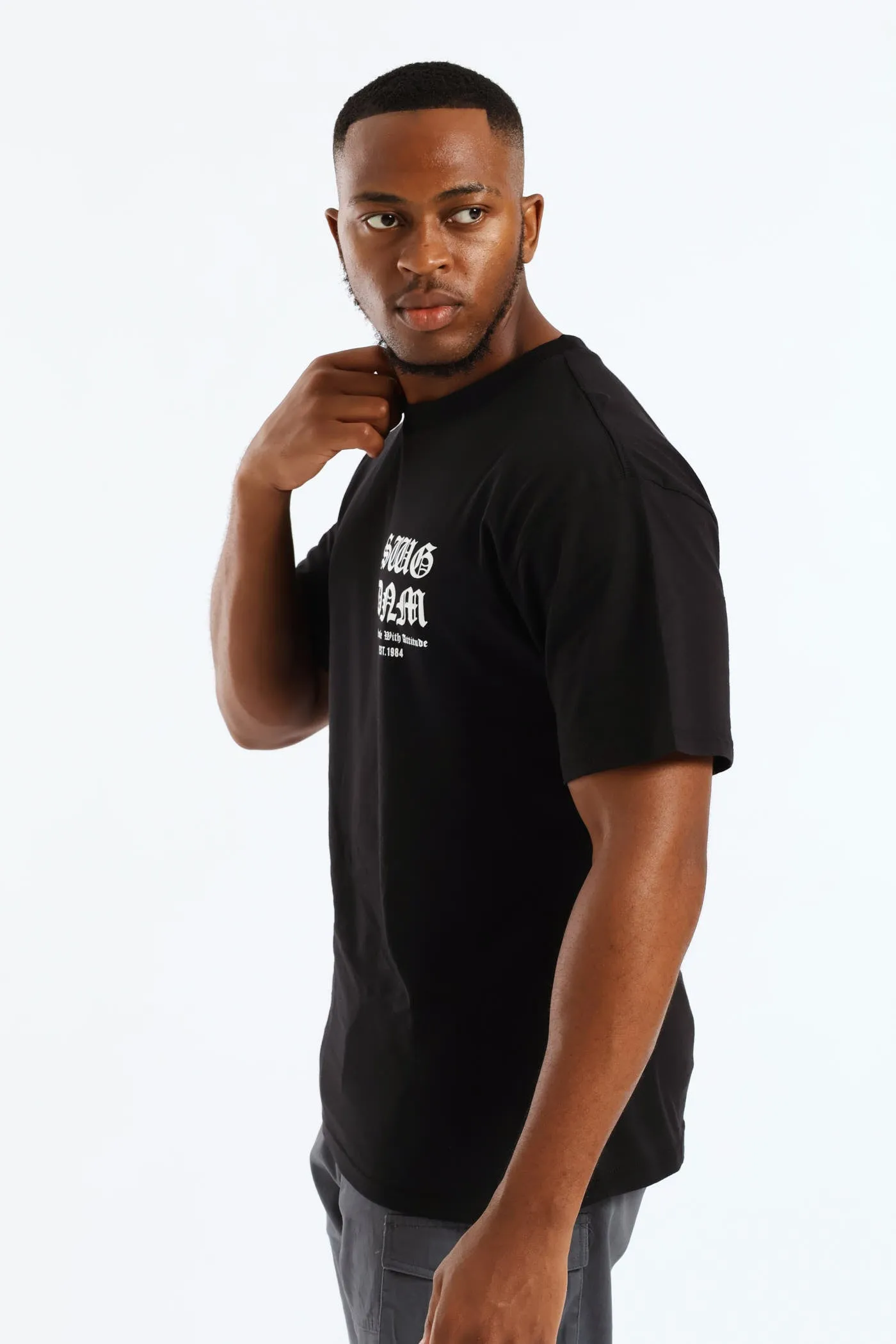 Short Sleeve Back Print Gothic Font Tee - Black sold by Edgars product image thumbnail 3