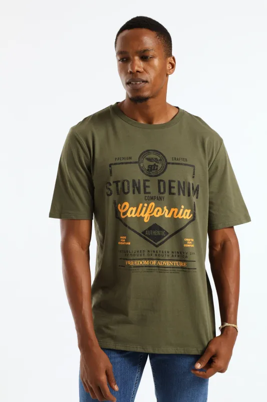 Stone Denim California Tee - Fatigue sold by Edgars