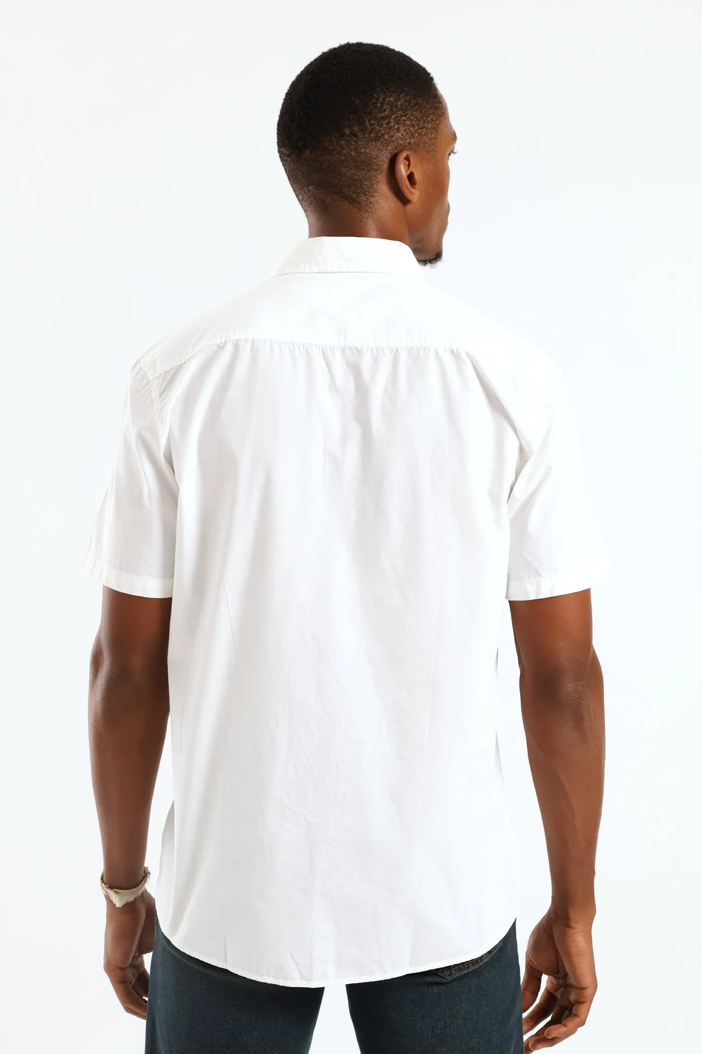 Short Sleeve Panel Poplin Shirt - White sold by Edgars product image thumbnail 2