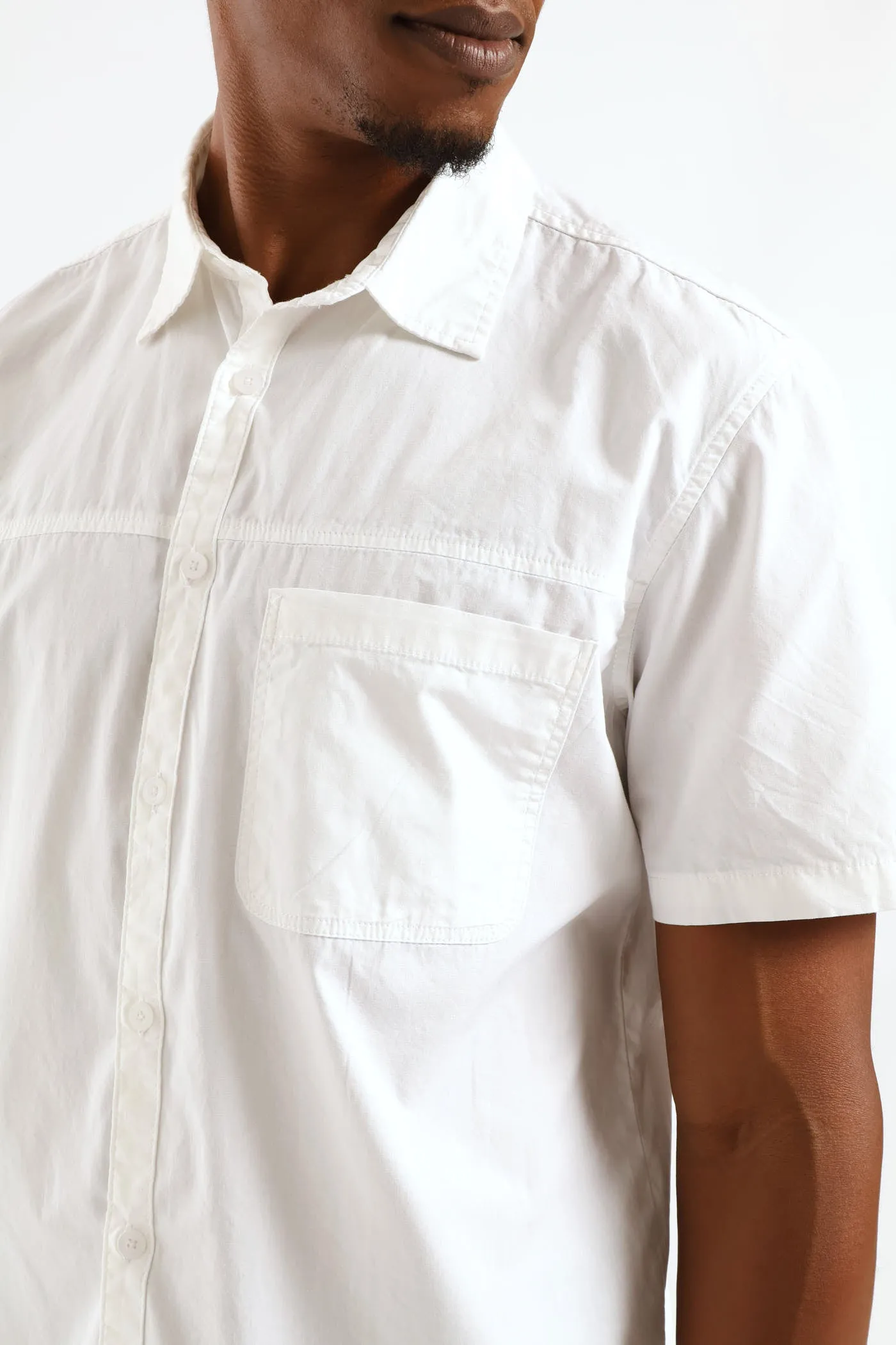 Short Sleeve Panel Poplin Shirt - White sold by Edgars product image thumbnail 4