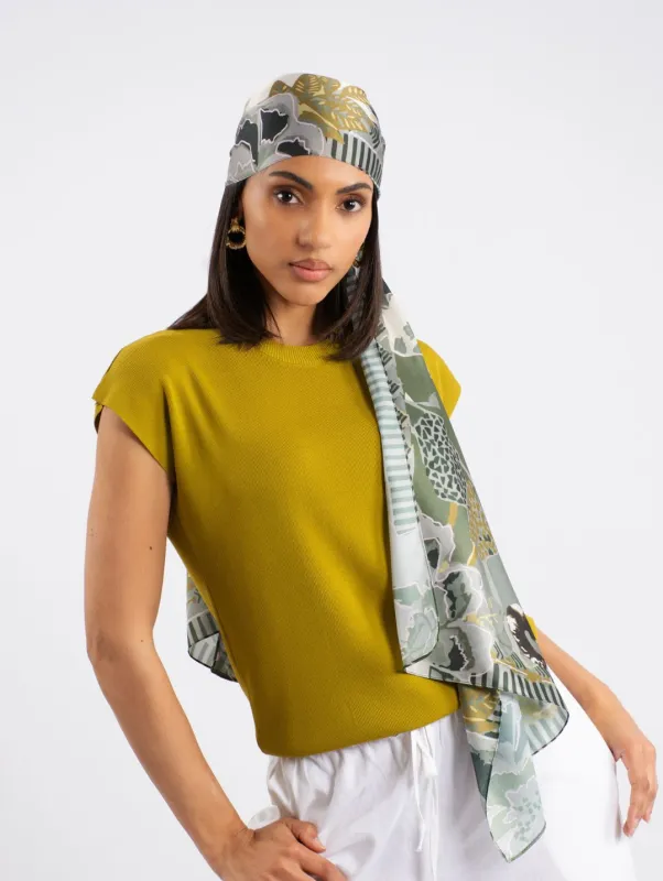 Lazy Leopard Rectangular Silk Touch Scarf - Multi sold by Edgars