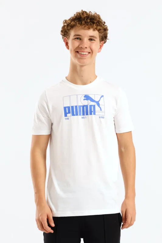 Boys No.1 Logo Tee - White/Blue sold by Edgars