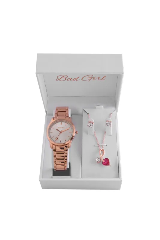 Jewellery & Wrist Watch Box Set - Rose Gold sold by Edgars