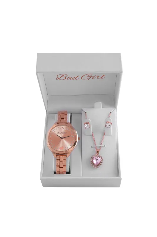 Jewellery & Wrist Watch Set - Rose Gold sold by Edgars