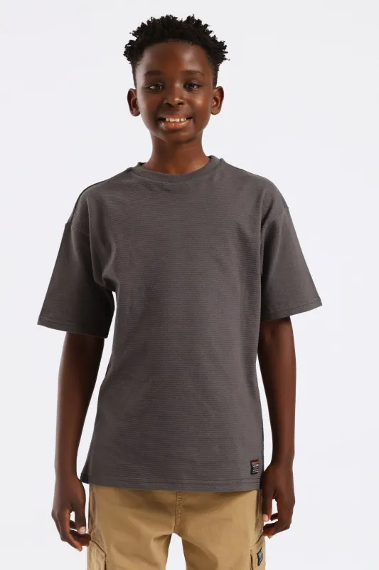 Boys Ottoman Oversized Tee - Charcoal sold by Edgars