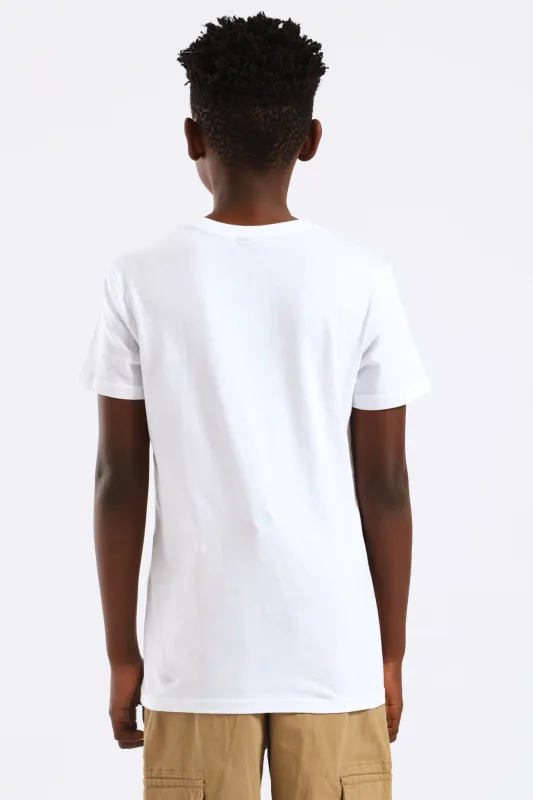 Boys Spray Paint Gamer Print Tee - White made by Edgars