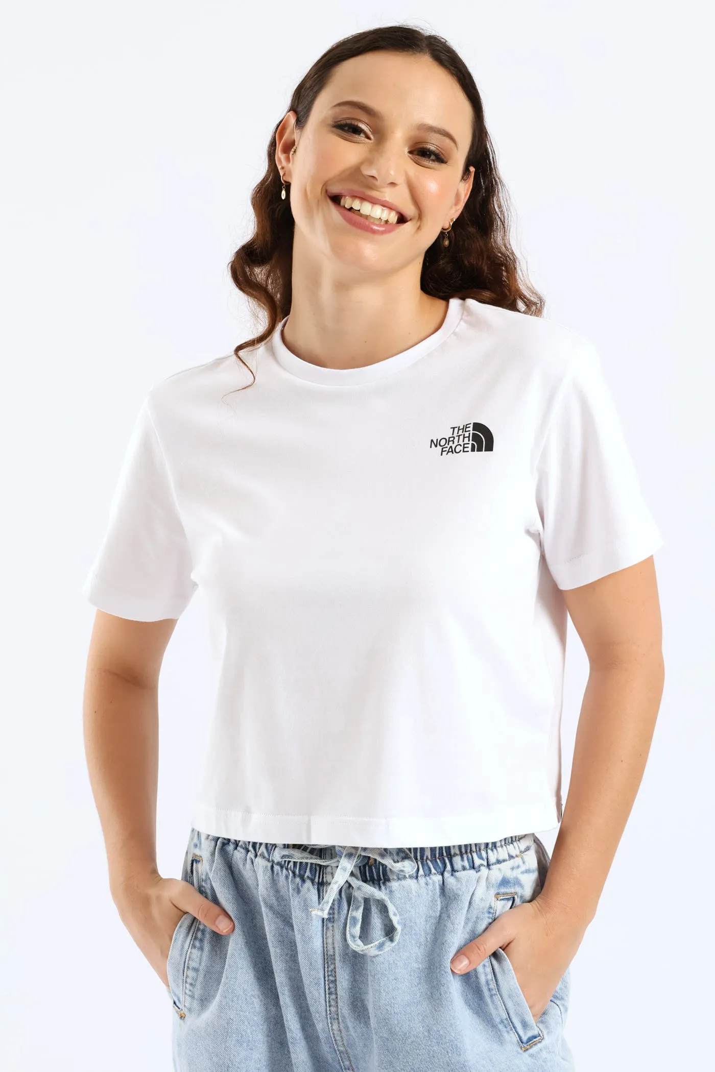 Simple Dome Cropped Slim Tee - White sold by Edgars