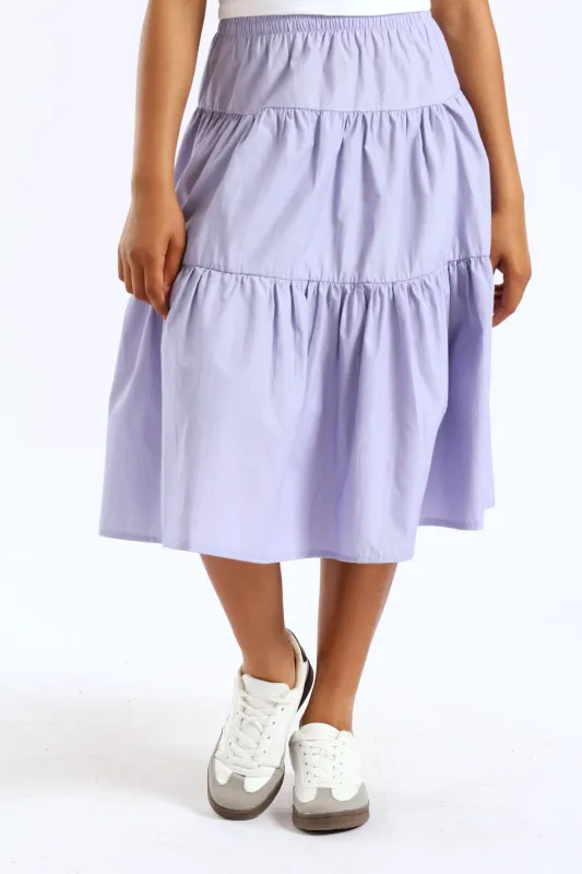 Girls Tiered Stripe Midi Skirt - Multi sold by Edgars