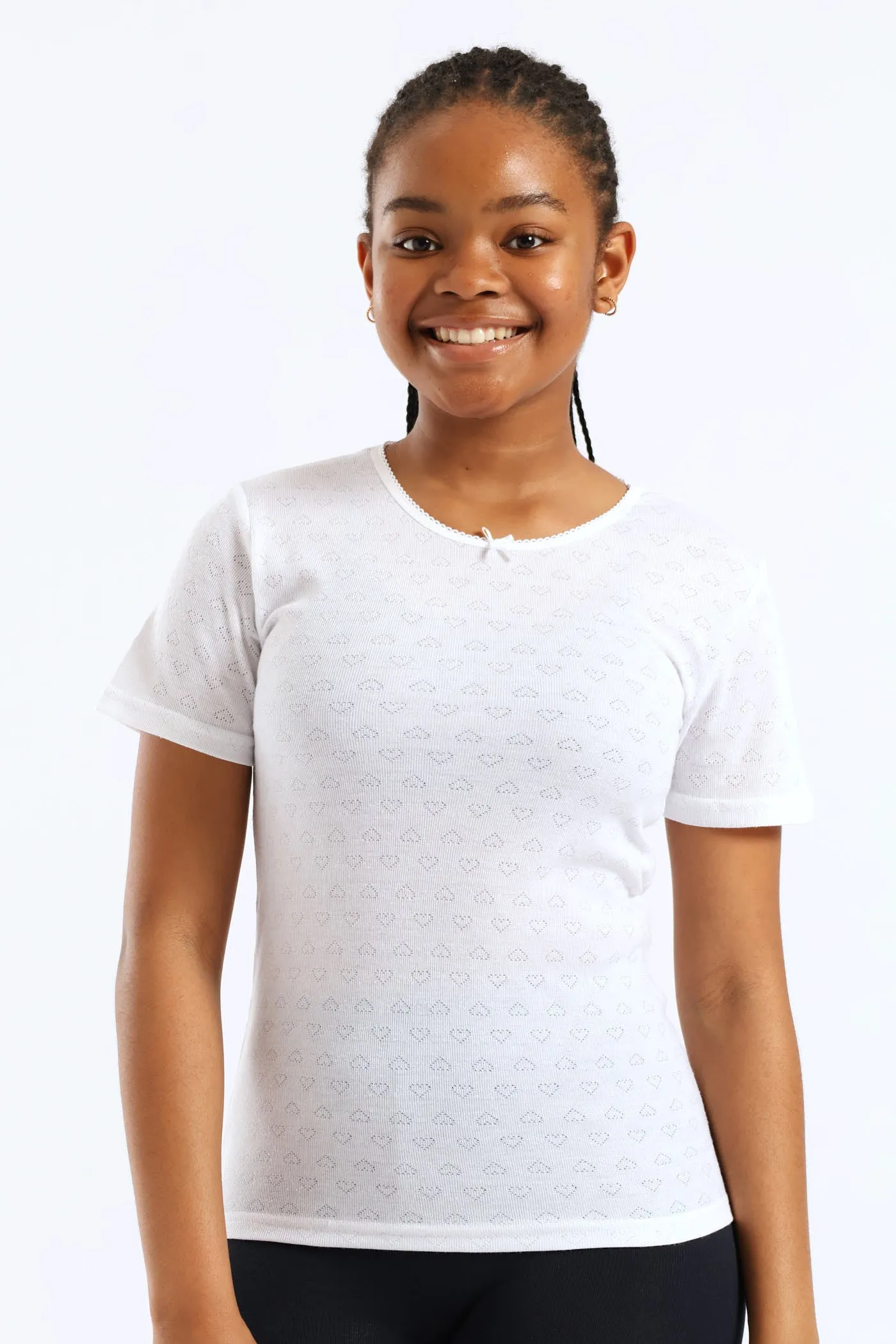Girls 2 Pack Plain Short Sleeve Vest - Grey sold by Edgars product image thumbnail 2