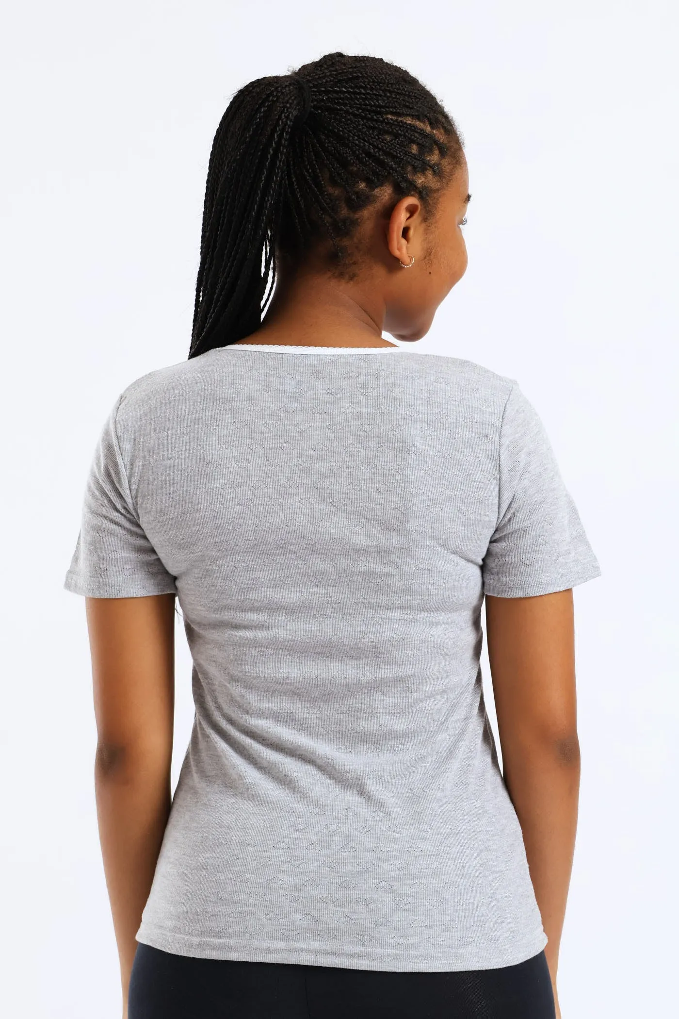 Girls 2 Pack Plain Short Sleeve Vest - Grey sold by Edgars product image thumbnail 4