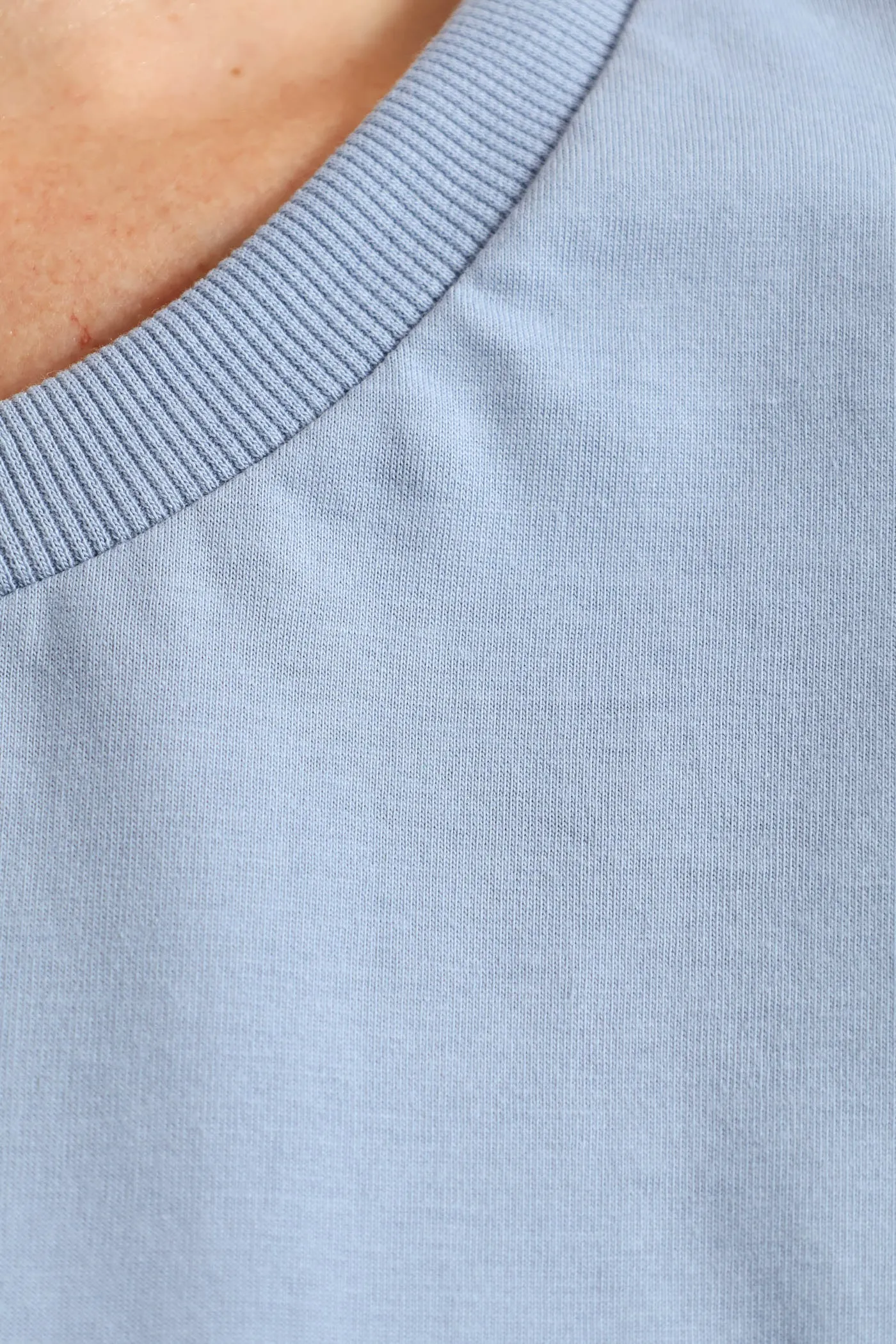 Rib Neck Cotton Boxy Tee - Pale Blue sold by Edgars product image thumbnail 2