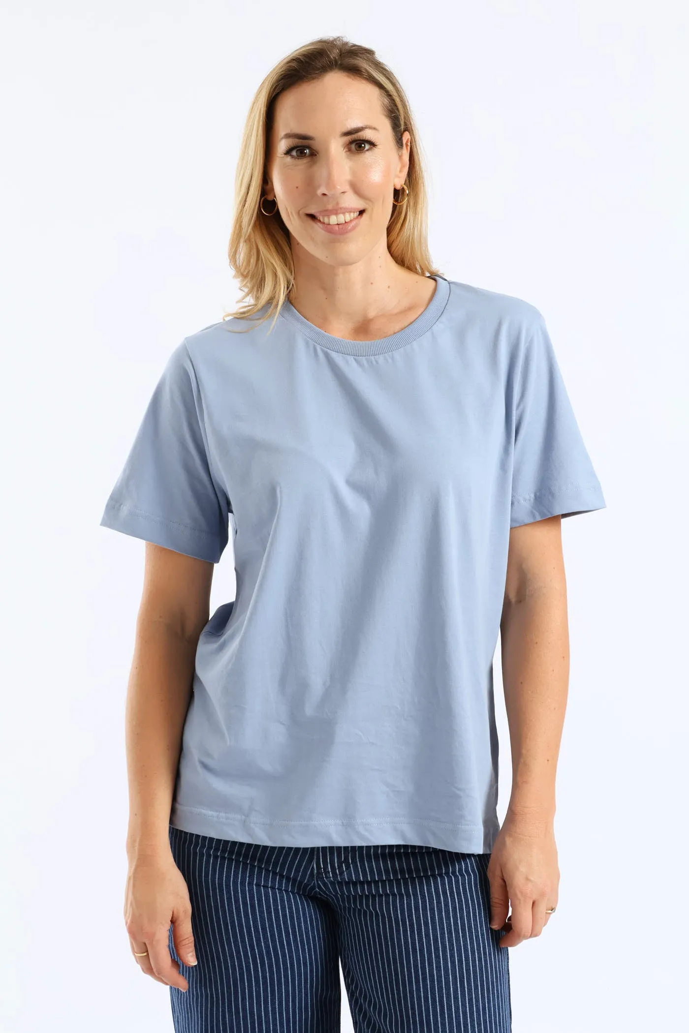 Rib Neck Cotton Boxy Tee - Pale Blue sold by Edgars product image thumbnail 4
