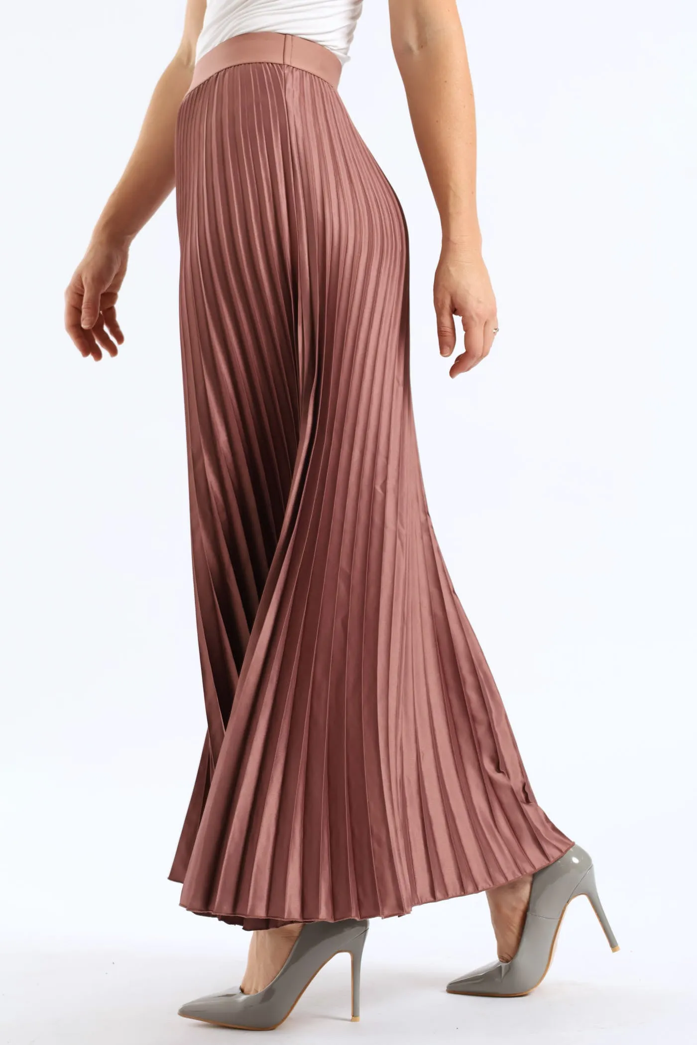 Pleated Satin Maxi Skirt - Mauve sold by Edgars product image thumbnail 3
